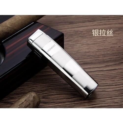 Original Honest Windproof inflatable lighter Creative jet fire personalized cigar Press the ignition lighter Smoking gift