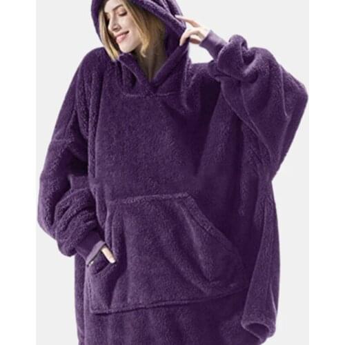 Women Sleepware Bamboo Pajamas Night Wear Comfortable And Loose Double Sided Fleece Thicker Wearable Blanket Couple Home Service