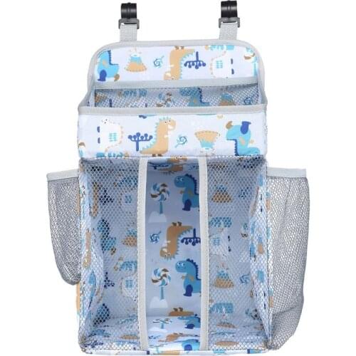 Portable Crib Organizer Baby Bed Hanging Bags Infant Essential Diaper Storage U2JC