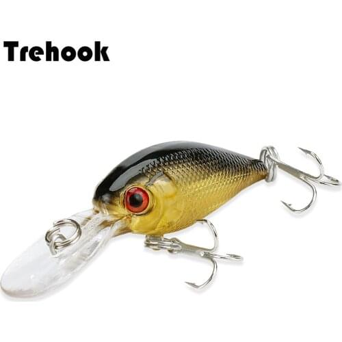 TREHOOK 4cm 4.6g Mini Pike Wobblers Fishing Lure Floating Crankbait Black Minnow Lures Artificial Hard Bait For Pike Fishing