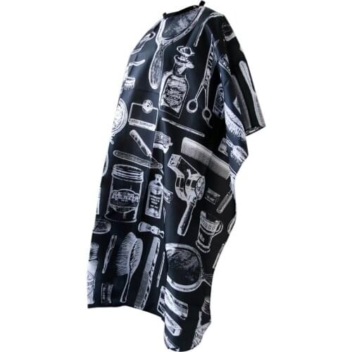 Durable Salon Barber Apron Hair Cutting Cape Barber Hairdressing Gown Stylist Adult Cloth Black