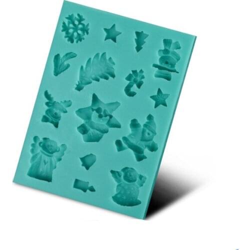 Christmas Theme Shape Instant Fondant Silicone Lace Mold Cake Mold Baking Tools Cake Decorating Tools D324