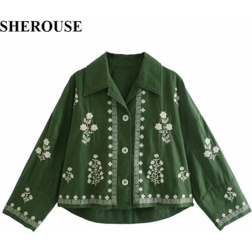 Блузки с вышивкой Sherouse China At AliExpress