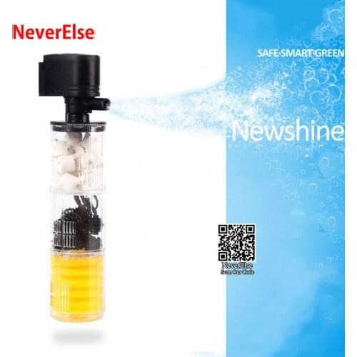 Super Aquarium Filter Pump Replaceable Inner Filter Media Sponge Bio Balls Rings Add Air/Oxygen Water Filtration 12/18/25/35W