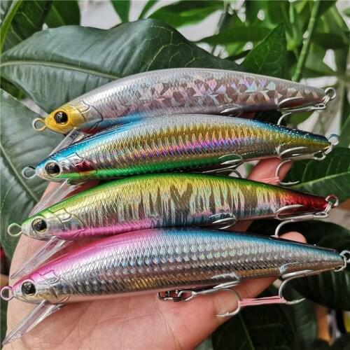 SWOLFY 4pcs/LOT Sinking Minnow Fishing Lure 40g/12cm 60g/14cm 6colors Artificial Para Pesca Leurre Peche Fishing Tackle
