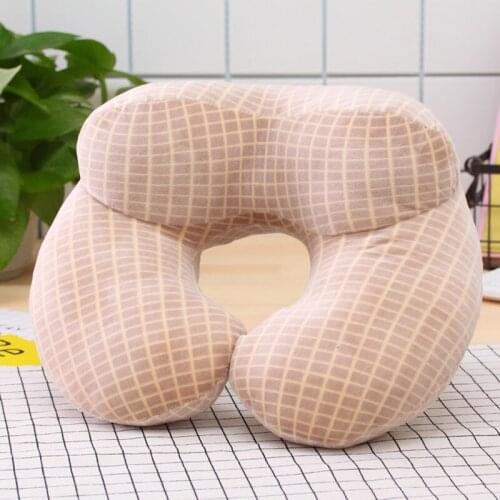 Stripe U-shaped Pillow For Neck Protection Portable Pillow Neck Cosy Travel Office Airplane Support Headrest for Adults/Children