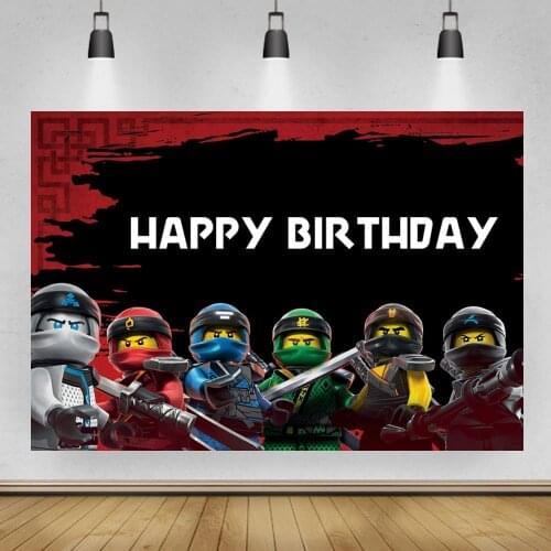 Ninjago Master Birthday Cartoon Backdrops For Cake Table Wall Brave Boy Adventure Theme Party Backgrounds Decor Photography