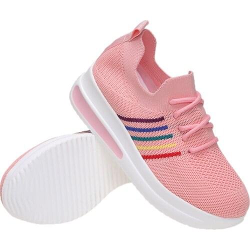 Womens casual shoes fashion breathable walking mesh flat shoes sports shoes 2021 gym vulcanized shoes large size womens shoes