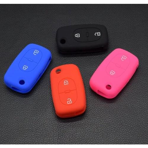 10 units silicone rubber car key fob cover case shell for Audi A2 A3 A4 A6 A8 TT 2 button OLD flip folding remote protect skin