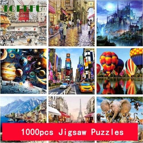 1000 Pieces MINI Jigsaw Puzzles Wooden Assembling Picture Landscape Puzzles Toys for Adults Childrens Kids Games Educational Toy
