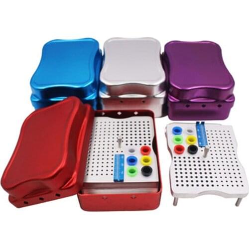 180 Holes Dental Endo Box FG Burs Holder Autoclave Disinfection Box With A Ruler