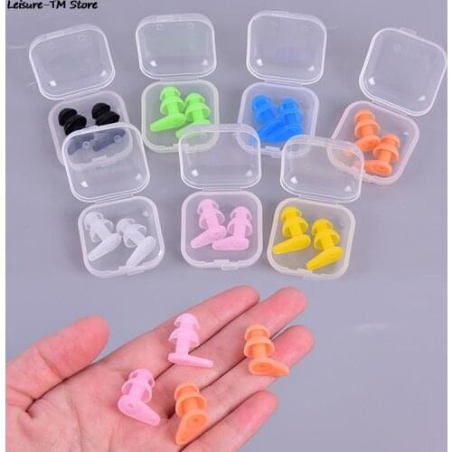 2pcs Soft Anti-Noise Ear Plug Waterproof Swimming Silicone Swim Earplugs For Adult Children Swimmers Diving