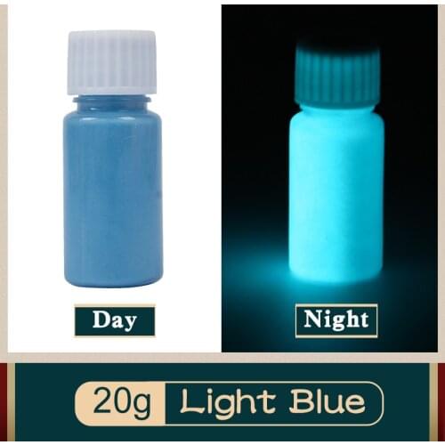 20g Light Blue Glow In The Dark Fluorescent Paint for Party Nail Christmas Decoration Phosphor Pigment