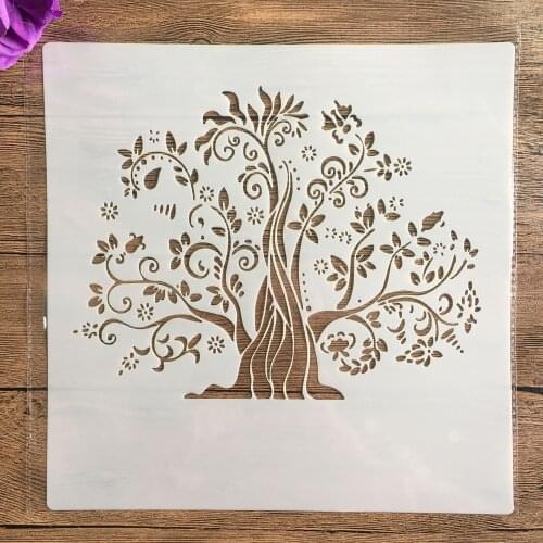 30 * 30cm mandala tree diy stencils wall painting scrapbook coloring engraving album decorative template drawing stencils