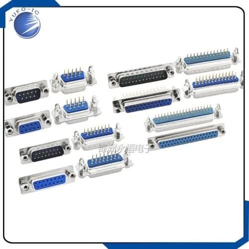 5Pcs With fixed screw DP9 DP15 DP25 DP37 Pin Female/Male Insert plate type PCB Connector RS232 serial port socket adapter DP
