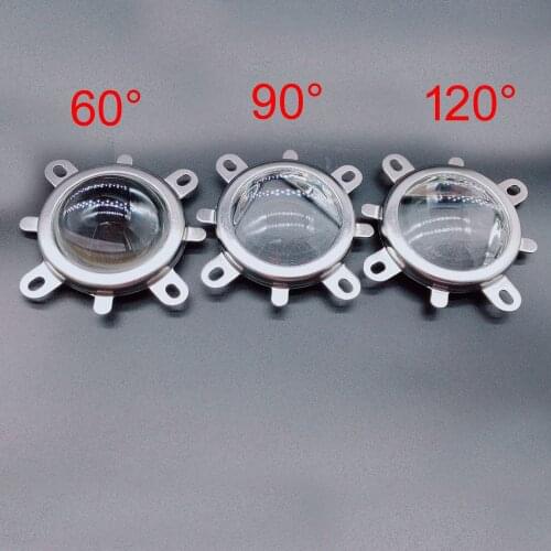 60 90 120degree 44mm Glass Lens + Reflector + Fixed Bracket For 20-100W LED