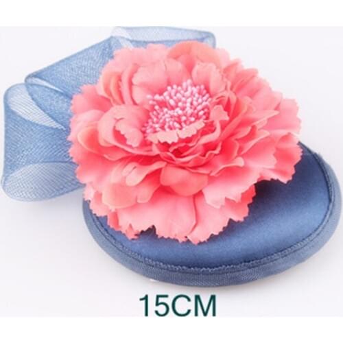 Satin Base Fascinator Hair Accessory Silk Flower with Mesh Crinoline Wedding Party and Event Occassion Headwear Multiple Colors
