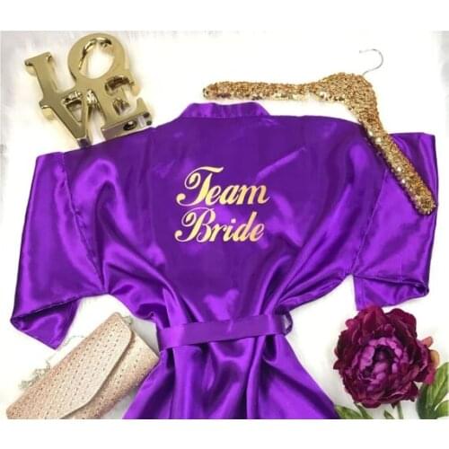 Customize team bride wedding mother of the bride groom satin pajamas robes,bride Bachelorette kimonos gowns gifts party favors