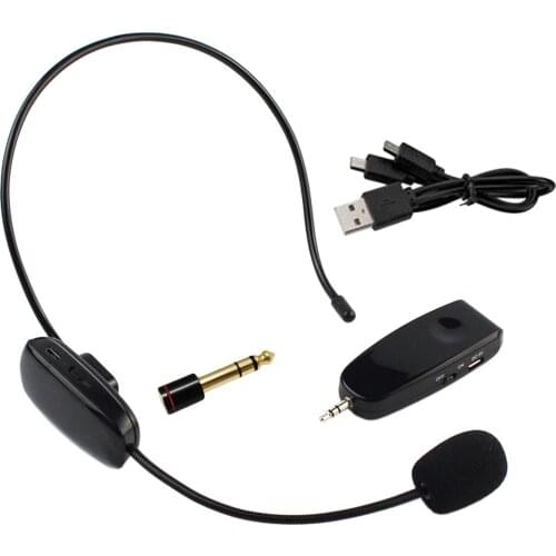 2.4GHz Wireless Microphone Headset Mic Handheld 2 in 1 For Radio Loudspeaker With 6.35mm Adapter