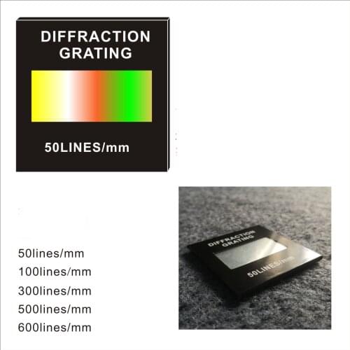 Diffraction Transmission Grating, 50/100/300/500/600 Line Teaching Demonstration Optical Instruments-Optical 50x50