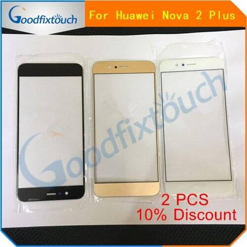 For Huawei Nova 2 Plus Front Screen Outer Glass Touch Outer Cover Panel Lens Replacement Black/White/Gold