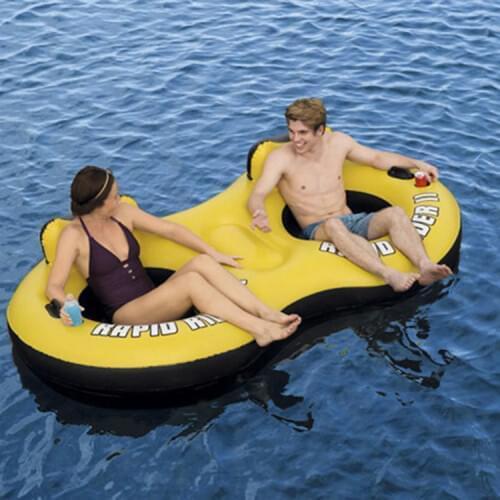 Double Inflatable Water Wing Floating Air Mat Water Bed Float Floating Island Mount Oversized Swimming Tube