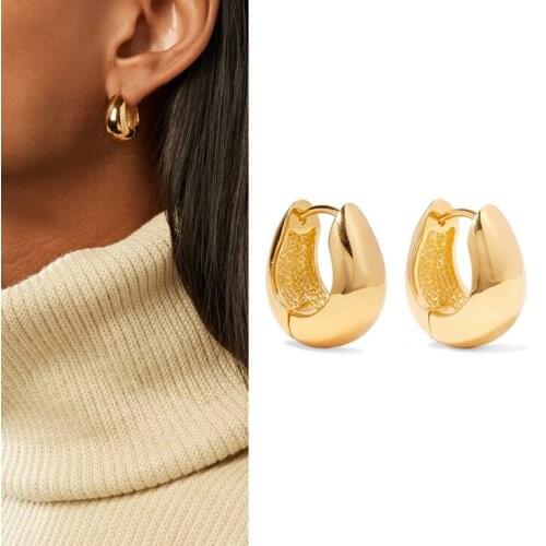 Elegant Women Vintage Earrings Metal Wind Copper Metal Gold Color Ins Popular Luxury Fashion Hook Jewelry Gift