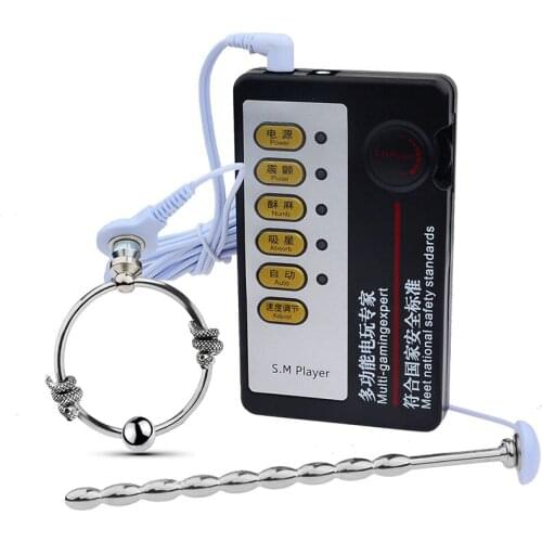 Electric Shocker Metal Penis Rings Urethral Plug Male Masturbators Sex Toys For Men Stimulator Bdsm Cock Erection Sexo Product