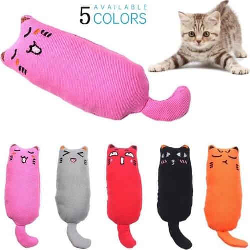 Cute Cat Toys Catnip Kitten Teeth Grinding Plush Thumb Pillow Rustle Sound Pet Accessories Juguetes Gatos