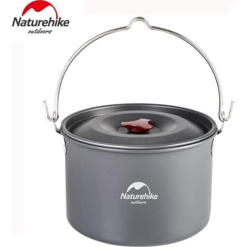 Naturehike Outdoor Camping Large 4L Pot One Camping Hanging Pots Picnic Cooker Alumium Cooking Pot For 4-6 Person