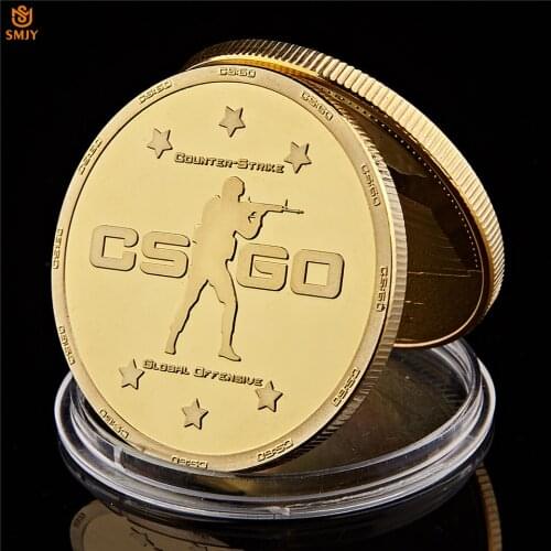 Classic Design Game CS GO Counter Strike Edition Gold Plated Game Coin Collection