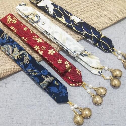 Bells archaic Chinese clothing for men and women with hair wiping forehead bell fringed hair band Hair accessories headdress
