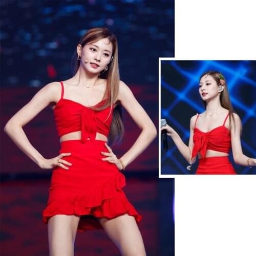 Korean Girls Group Stage Costumes Female Singer Hip Hop/Jazz/Pole Dance Clothing Red/Black Festival Clothing Rave Outfit DWY6053