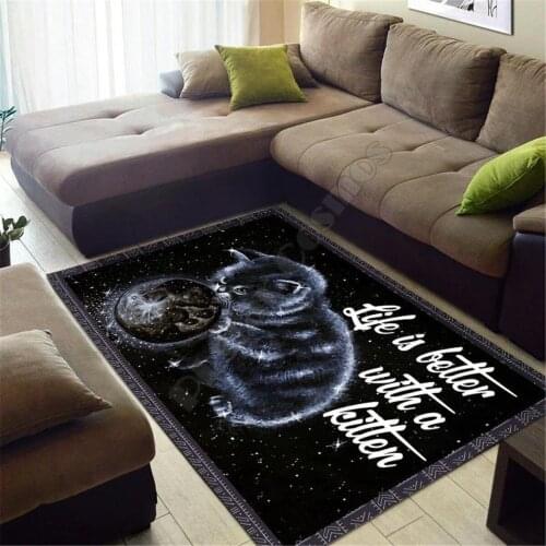 Funny Cat Area Rug 3D All Over Printed Non-slip Mat Dining Room Living Room Soft Bedroom Carpet 03