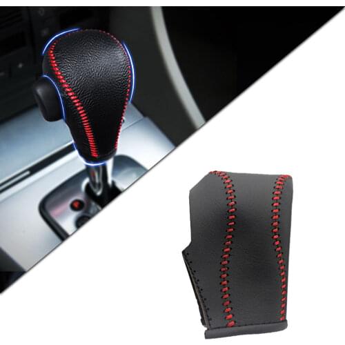 Muchkey Leather Gear Knob Stick Covers AT For Audi A4 2018 Non-slip Automatic Shifter