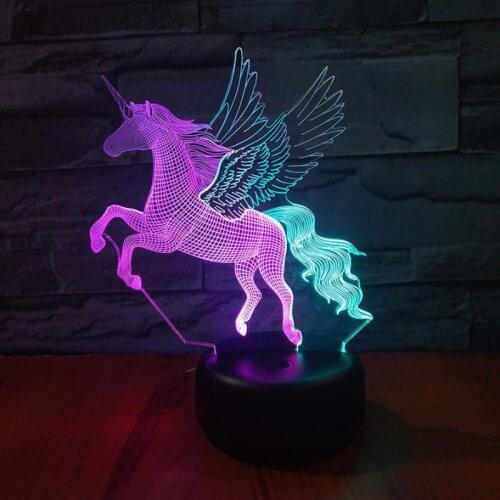 Horse Touch Charging 3d Gift Lamp Touch switch Factory wholesale 3d Light Childrens room decoration 3D night light