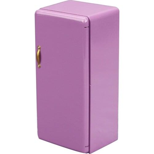 Dollhouse Miniature Mini Refrigerator Furniture Toy Fridge Model Kids Pretend Play Toy for Boys Girls