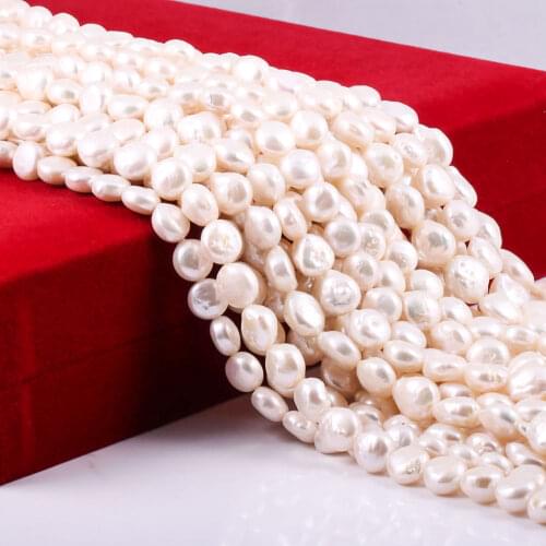 Natural Freshwater Pearls Beads Round Loose Beads for Jewelry Making DIY Women Necklace Bracelet 6x7mm