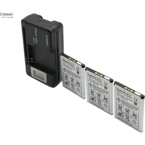 Ciszean 3x BST-33 Replacement Battery For K530 K790 K790i K790C K800 K800i K810i K818C W595C T700 C702 V800 950mAh + LCD Charger