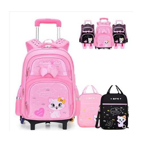 ZIRANYU School Bag Trolley for girls Student School Rolling Backpack School Wheeled Bag School Trolley backpack Bag for kids