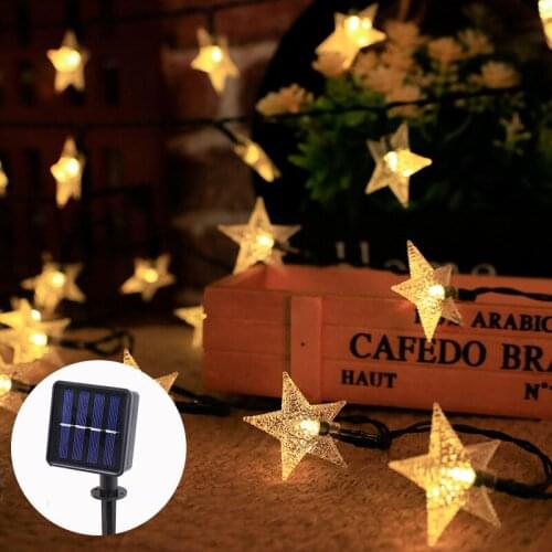 Solar Light String with 20/30/50 Bulbs Waterproof LED Flashing Fairy Star String Light for Outdoor Home 5/6.5/7m UD88