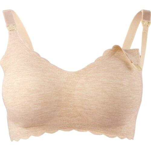 Ultra thin laser cutting ladies feeding bra removable padded modal breastfeeding bras plus size push up maternity nursing bra