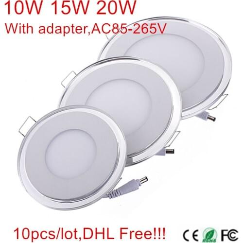 Ultral Thin 3D LED Panel Light 10W 15W 20W Ceiling LED Downlight with driver AC85-265V 10pcs/lot, DHL/Fedex Free Shipping