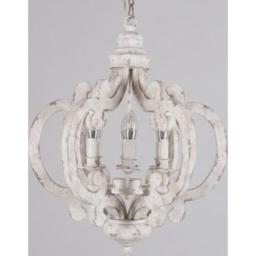 Vintage Solid Wood Pendant Light for Restaurant Caffee Bar Decorative Fixture