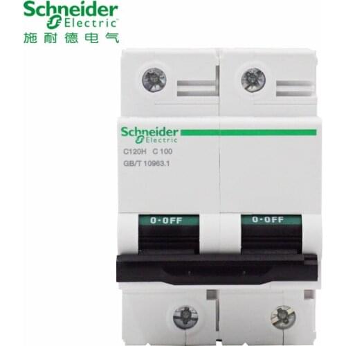 Schneider electric High power Circuit Breaker C120H 2p C type 63A 80A 100A 125A 10kA A9N19801 /09/17/25