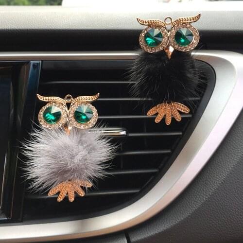 1PC Cute Crystal Car Air Freshener Perfume Lovely Owl Auto Outlet Vent SolidFragrance Diffuser Car Styling Interior Accessories