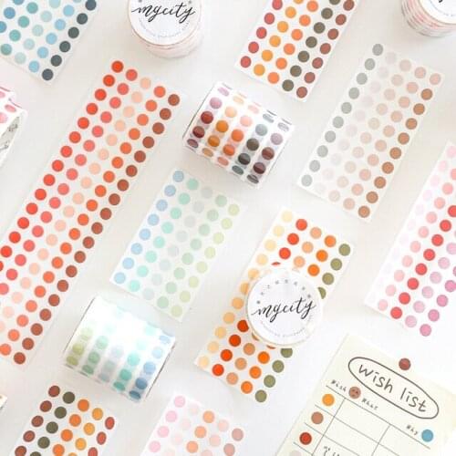 1pc 50mm*3m Round Tape Paper Tape Sticker Scrapbook Hand Account Paper Sticker Cute Japanese Stationery Sticker
