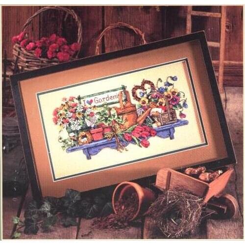 100% egypt COTTON Counted Cross Stitch Kit I Love Gardening Garden Flowers Flower dim 265 00265