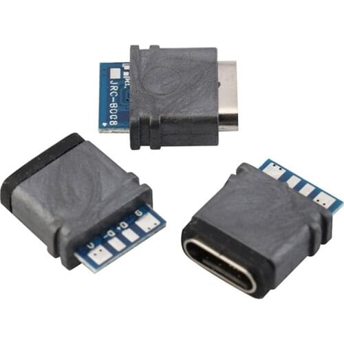 100pcs Waterproof USB-C Jack USB Type-C 4Pin Female Connector Port Socket For DIY PCB Solder Design Charging Data Transmission