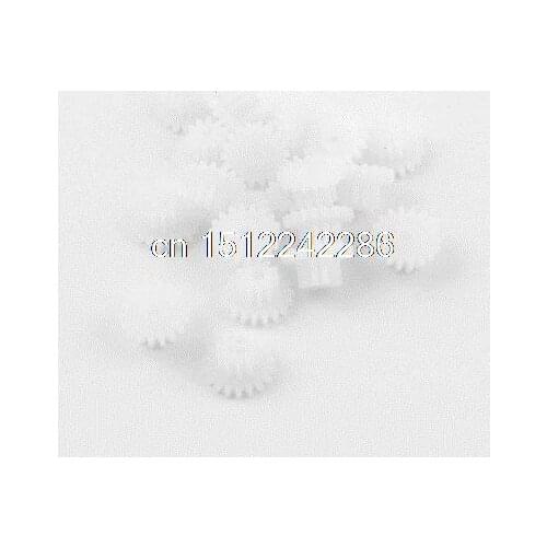 20 Pcs White Plastic Double Layers 10mm Diameter Gears Wheels